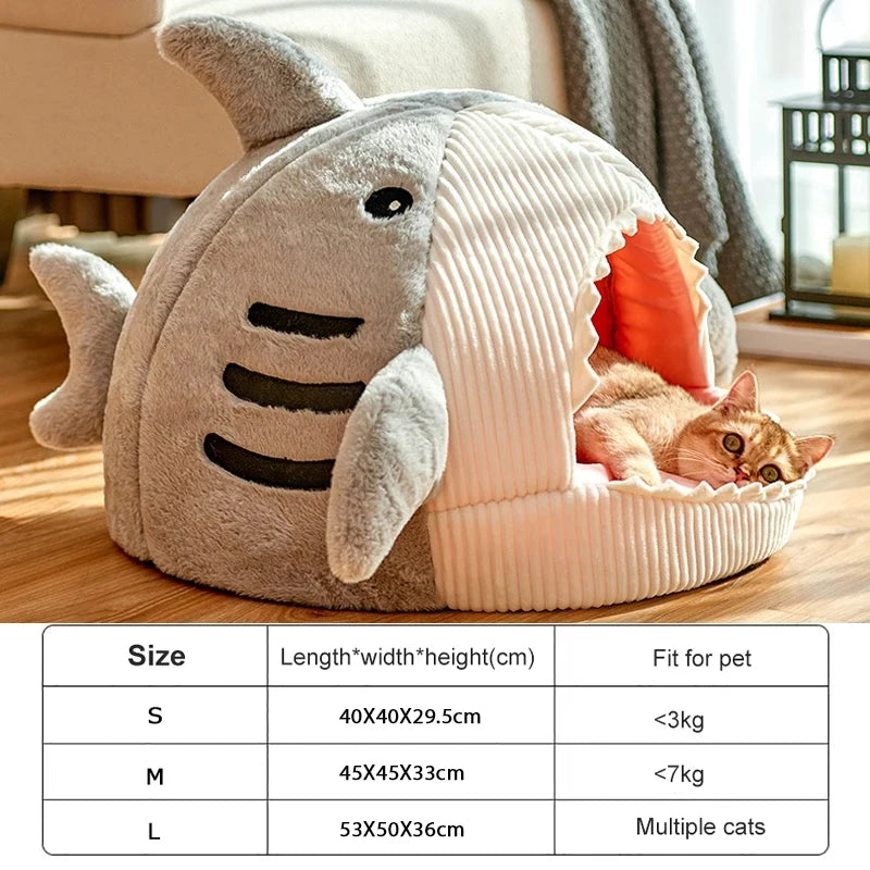 Luxury Plush Shark Pet Bed